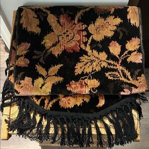 Black and Gold Fringe Table Runner